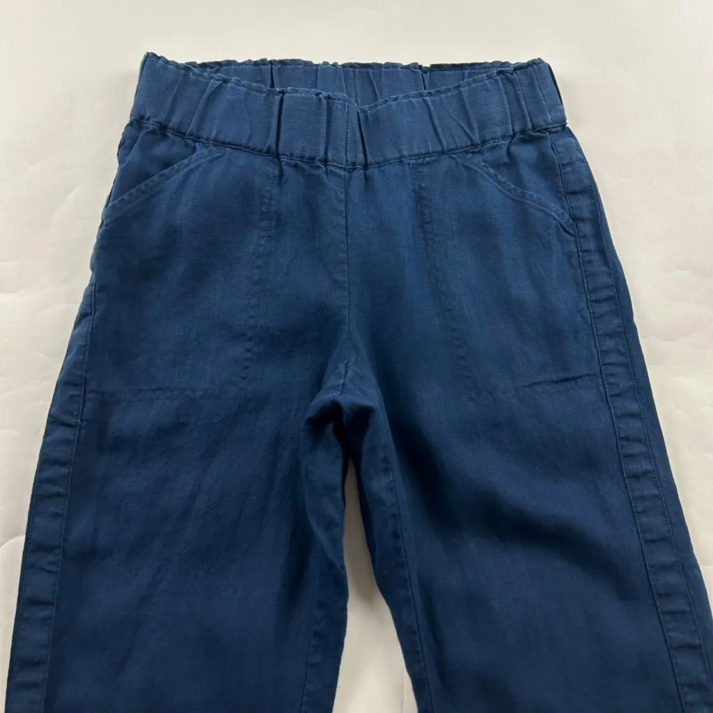 J. Jill Navy Linen High Rise Slim Leg Ankle Pant XS Blue - Image 2