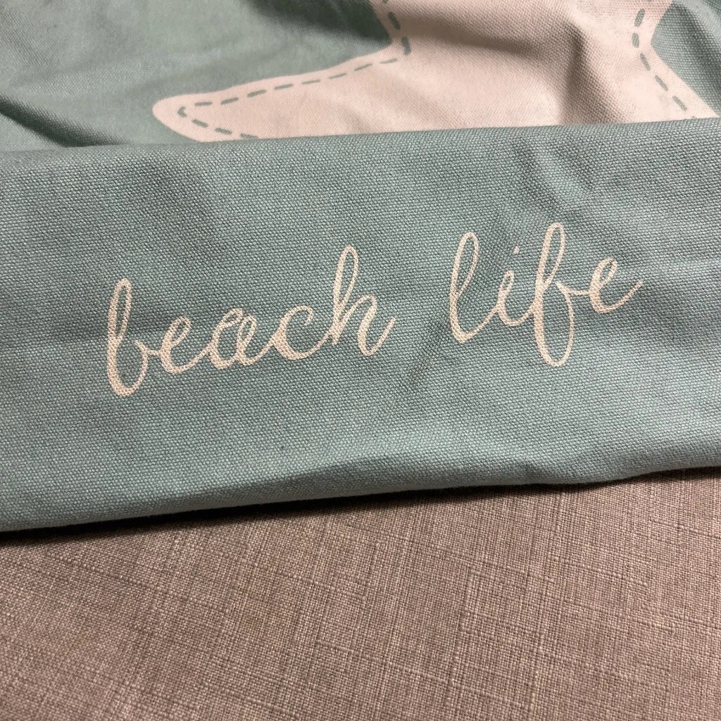 Teal beach bag Blue - Image 2
