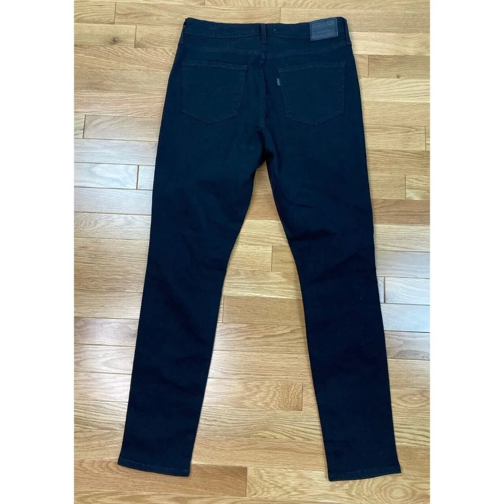 Levi Strauss 721 High Rise Skinny Jean Womens Size 30 Black Ripped Destroyed - Image 5
