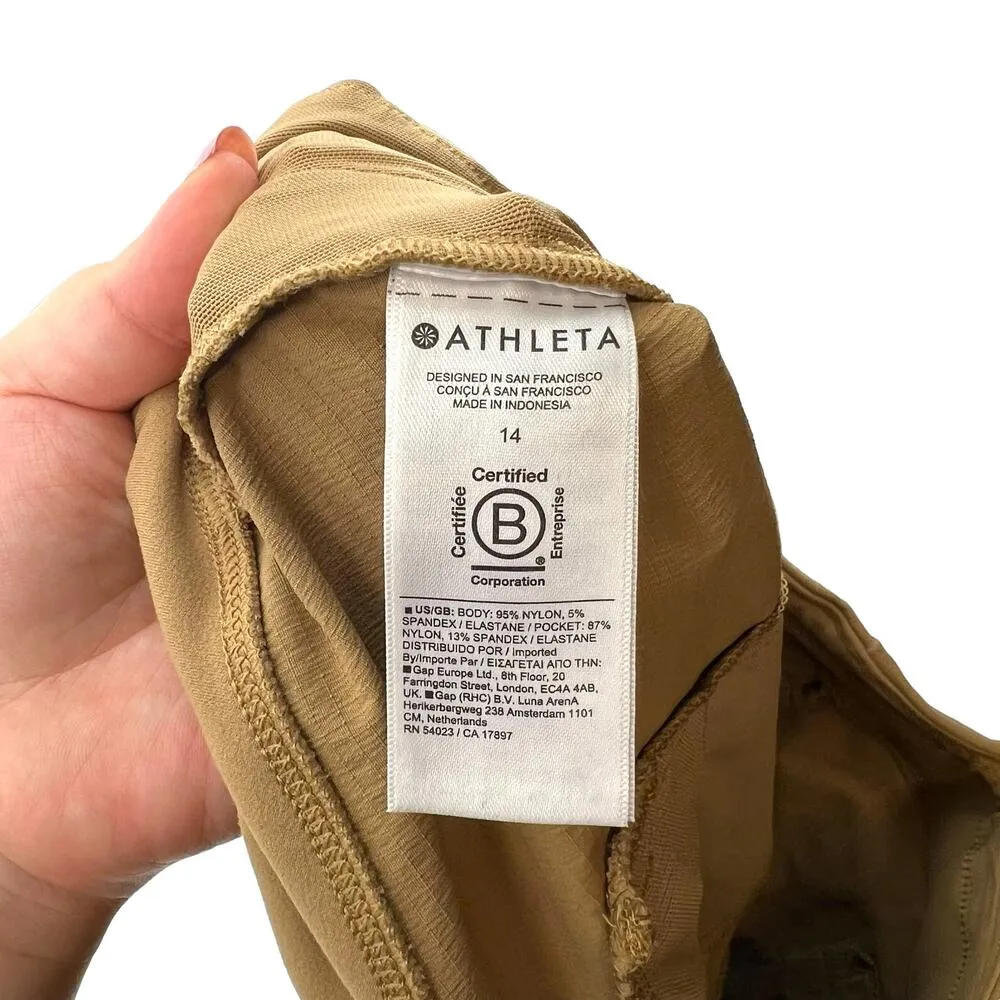 Athleta Trekkie North High Rise Jogger Pants Big Sur Brown Front Zippers Size 14 - Image 13