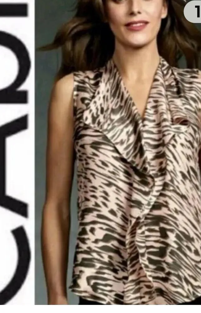 CAbi Style #104 Just So Zebra Print Silk Size S - Image 3