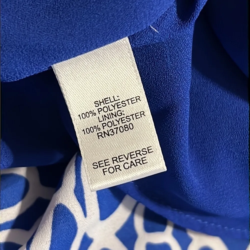 Est. 1946 small womens hi low blouse v neck layered short sleeve royal blue - Image 8