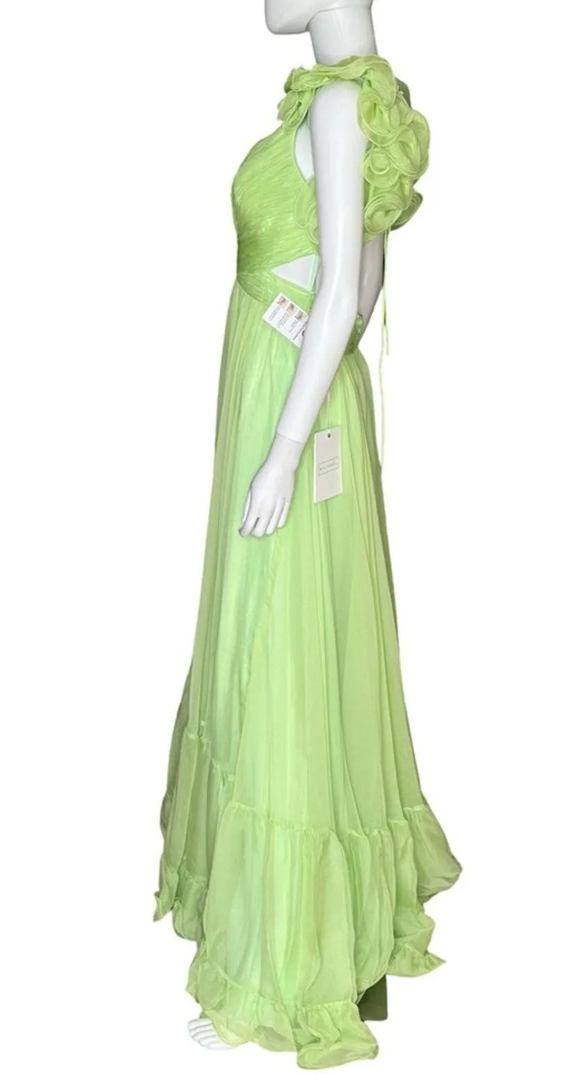 Mac Duggal Ruffle Tiered Cut-Out Chiffon Gown 67911 Mint Women’s Sz 8 - Image 5