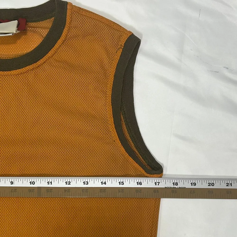 Dolce $ Gabanna D&G Sport Vintage Y2K Orange Mesh Athletic Tank Top Jersey Large - Image 10