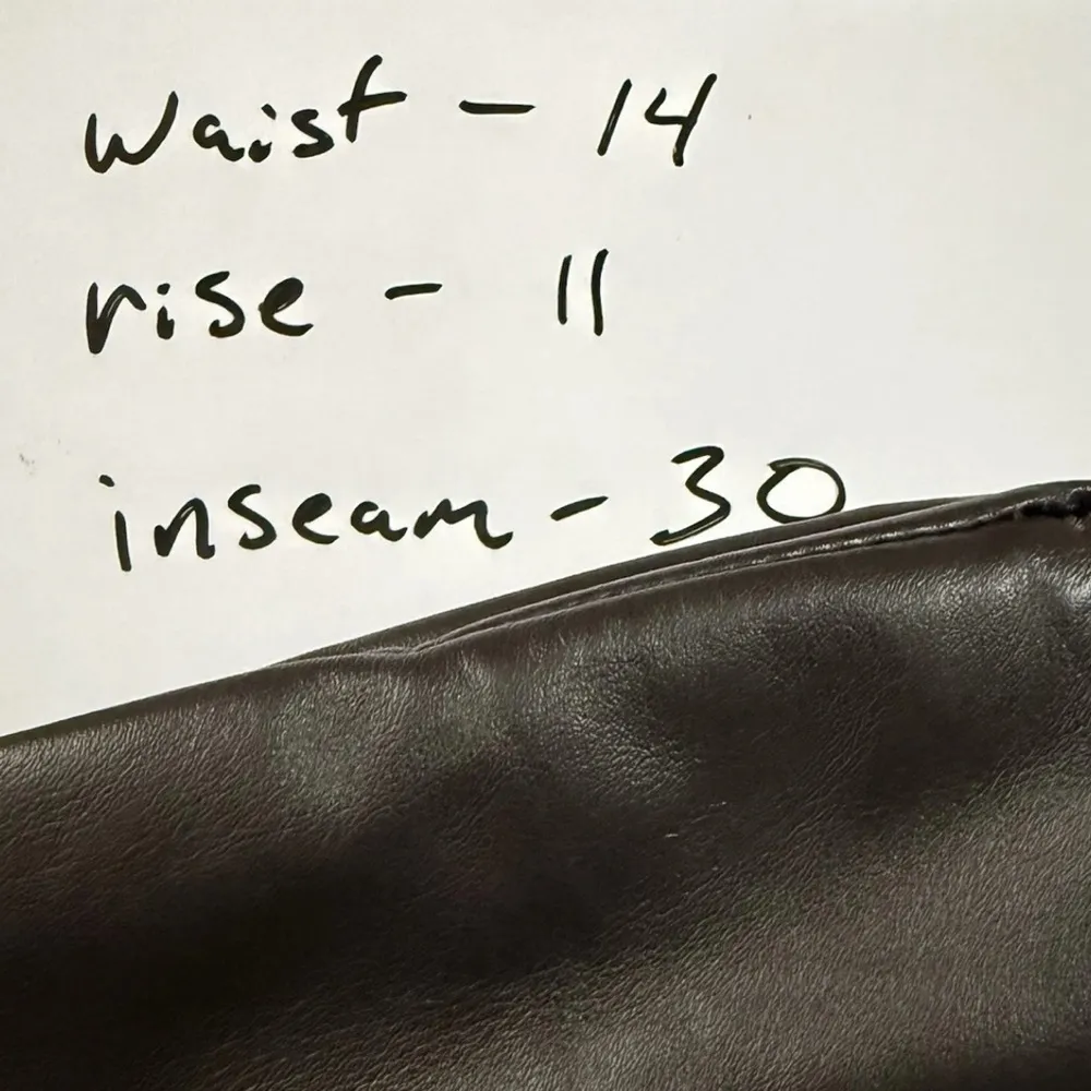 Vintage Saguaro West genuine Leather Pants High Waist Straight Leg Brown Size 6 - Image 8