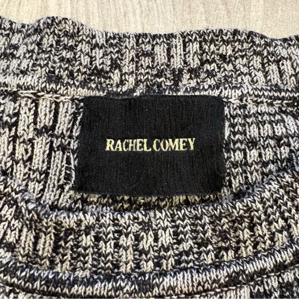 Rachel Comey Blkack & Gray Knit Cap Sleeve Ribbed Crop Top - Image 11
