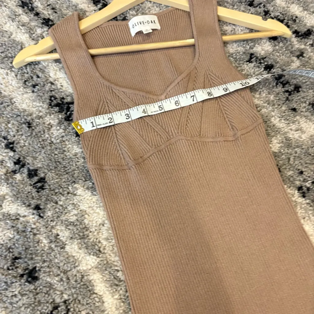 Olive & Oak By Anthropologie Brown Sleeveless Ribbed Midi Dress Size XS - Image 7