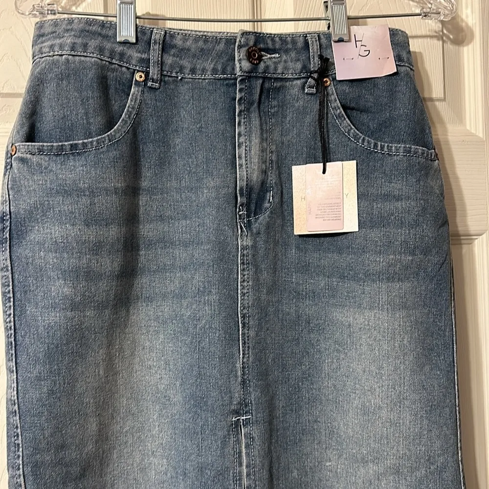 NWT Happily Grey Denim Jean Maxi Skirt 3 Size undefined - Image 2