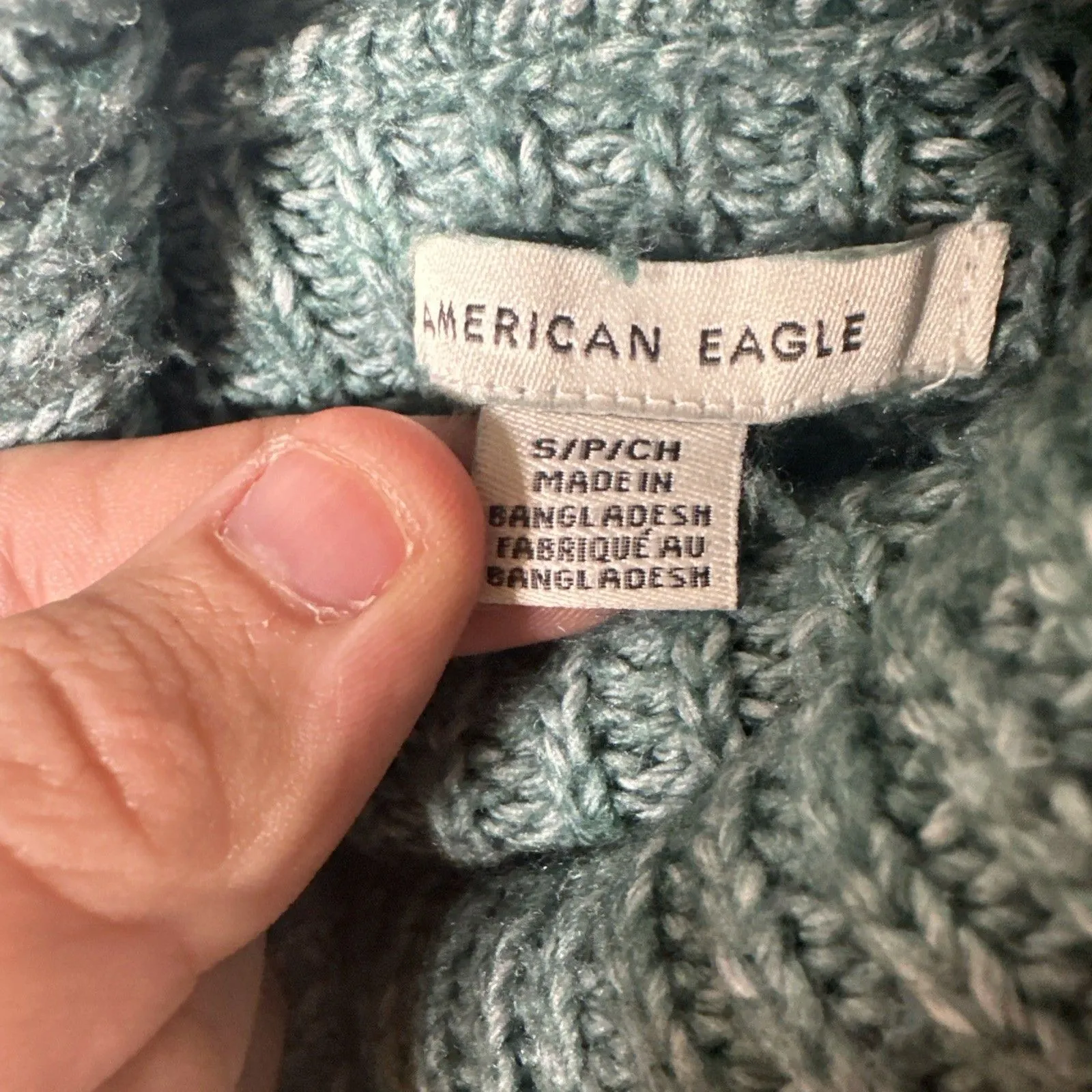 American Eagle Women’s Small Green Cowl Neck Knit Sweater - Image 10