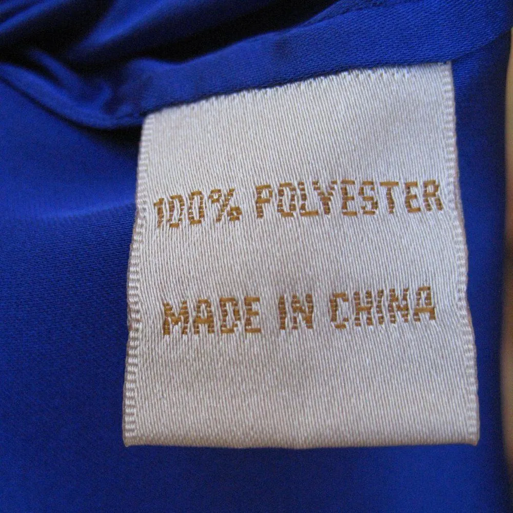 Blue One Shoulder Drape Dress - Image 9