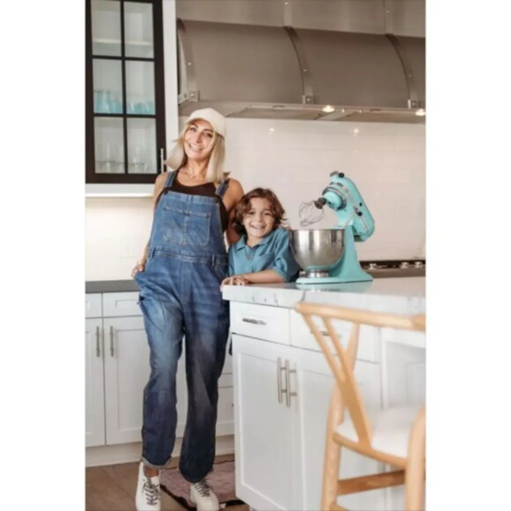 FREE PEOPLE We the Free Ziggy Denim Overalls in Wash Sapphire Blue Size Large - Image 2