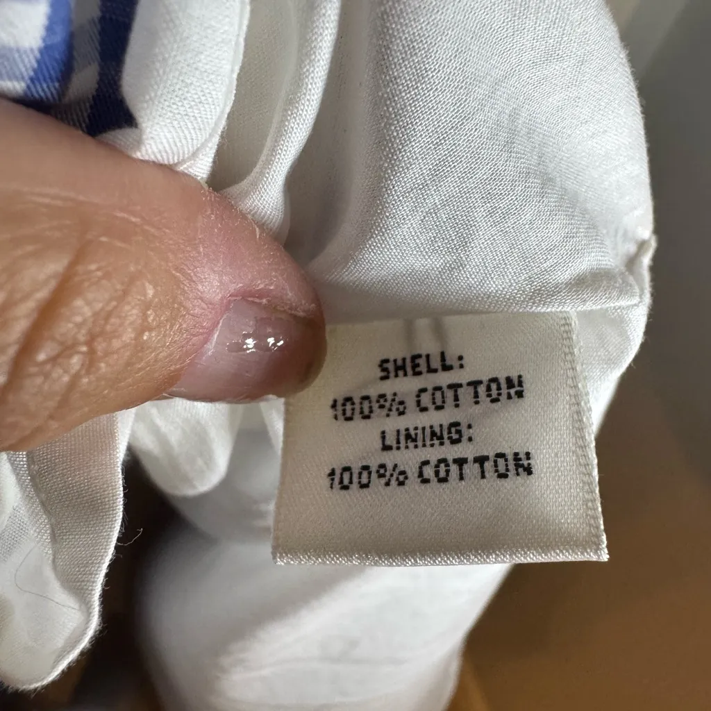 NEW $138 Talbots Shirt Dress Blue White Gingham Cotton Collar Midi 16‎ - Image 7