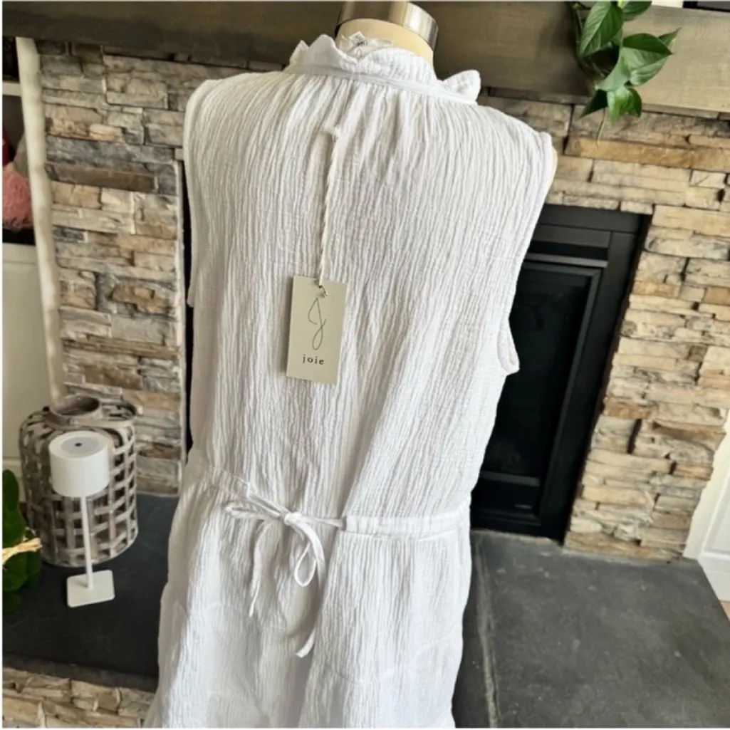 Joie White V-Neck Midi Dress - Image 5