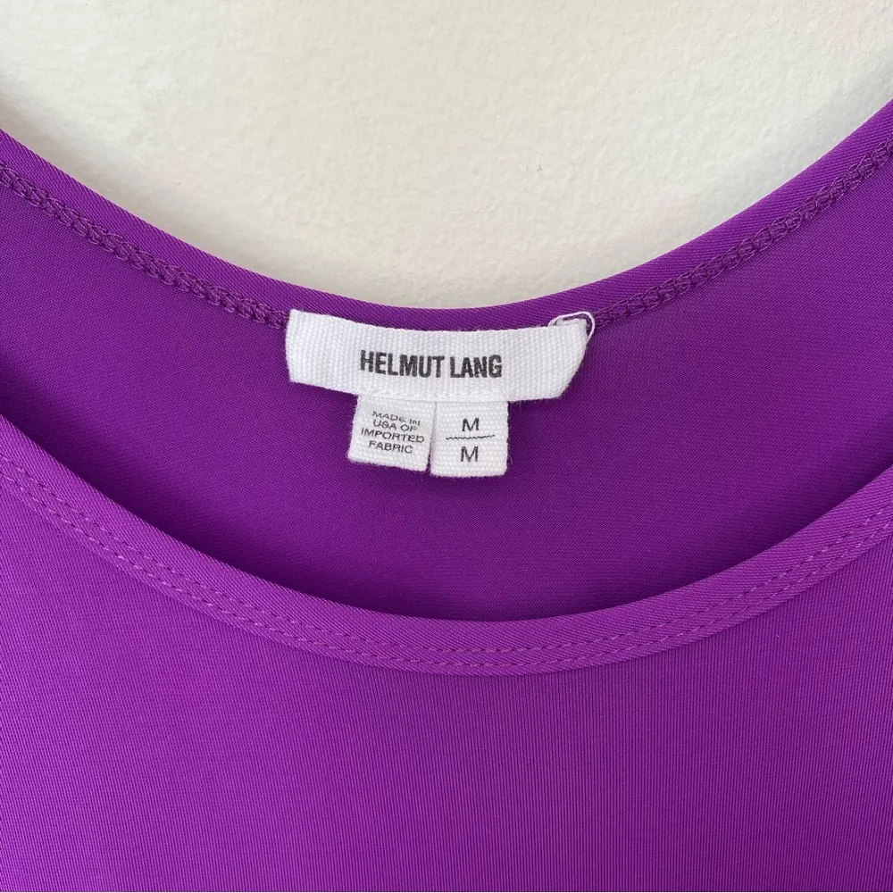 HELMUT LANG Faint Scoop Neck Jersey Tank Top in Purple Sz Medium - Image 5