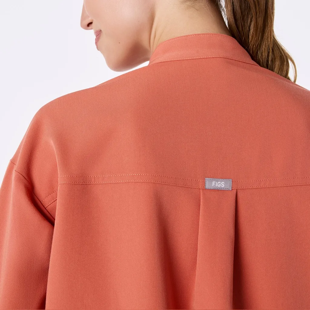 NWT Figs Rafaela Oversized Longsleeve Scrub Top Spiced Cider - Image 5