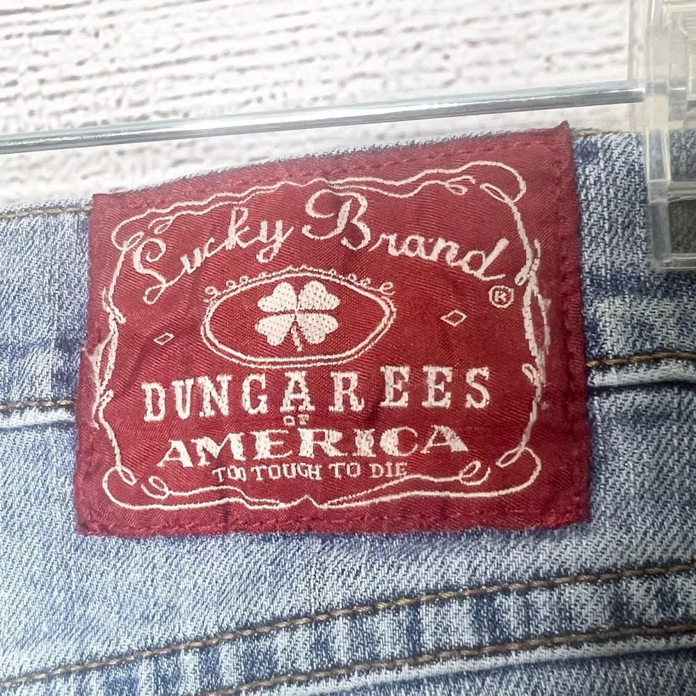 Lucky Brand Mid Rise Dungarees Blue Straight Leg Jeans Size 29 - Image 3