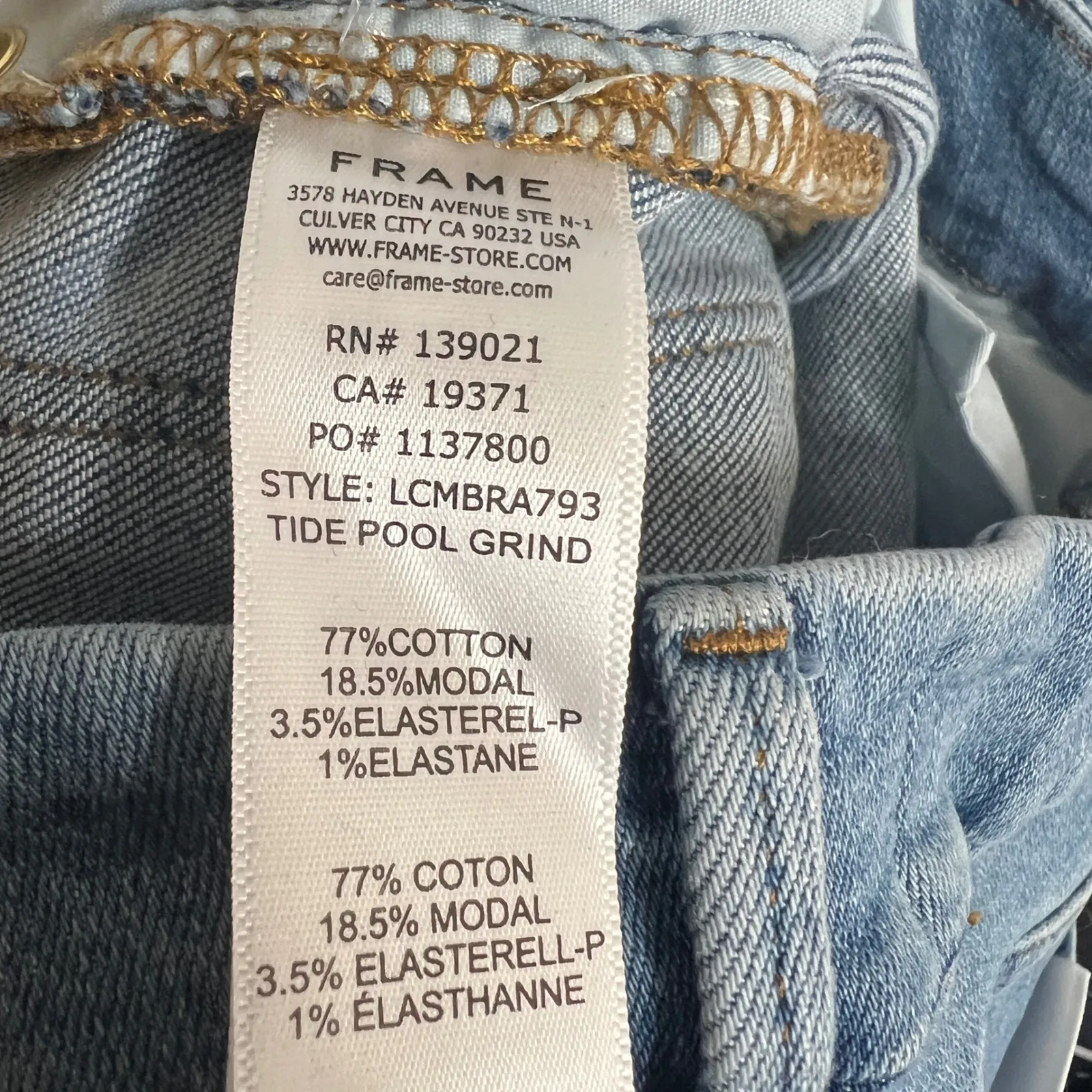 FRAME Le Crop Mini Boot Tide Pool Grind Jeans Womens Size 24 Mid Rise New - Image 7