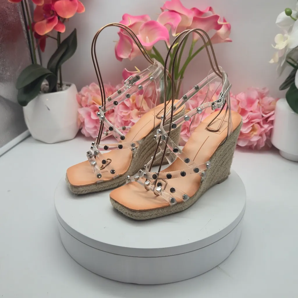 Dolce Vita Cream Tan Wedge Espadrilles Size 7.5 - Image 11