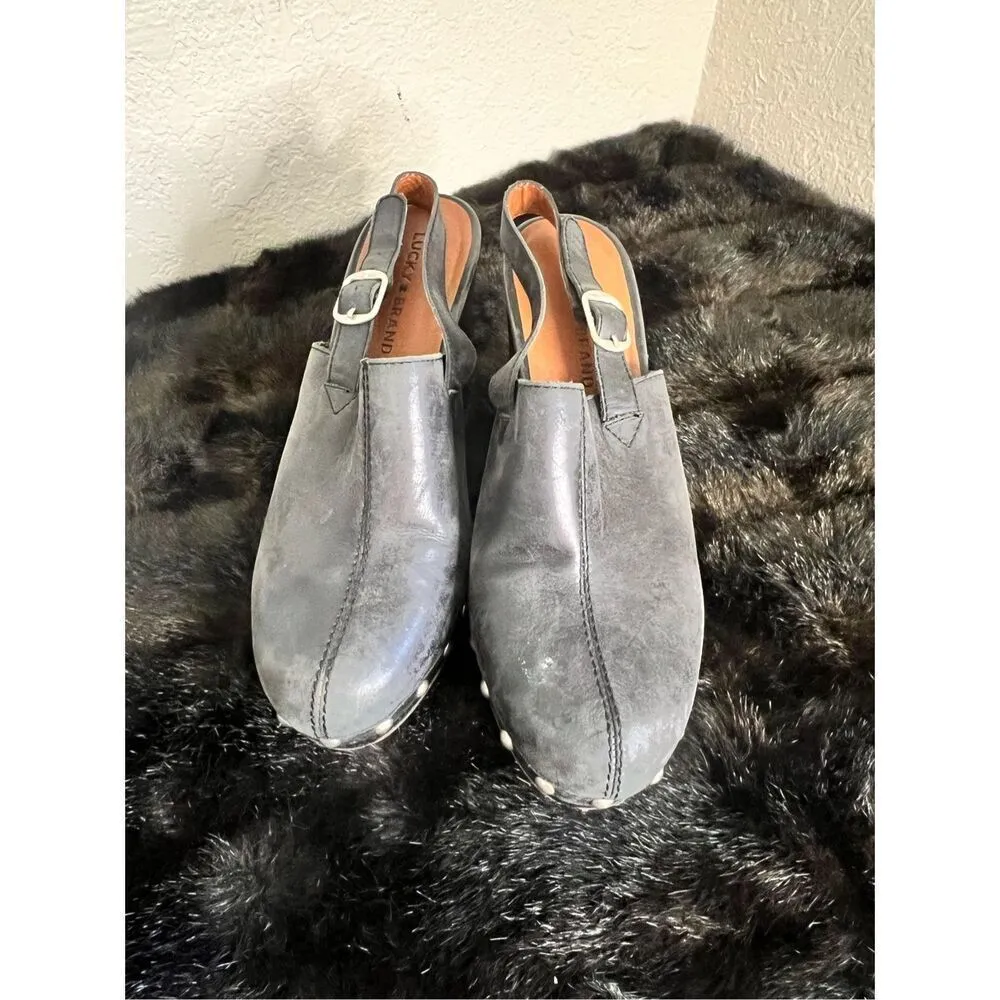 Lucky brand leather studded clogs mules Sz 8.5 - Image 2