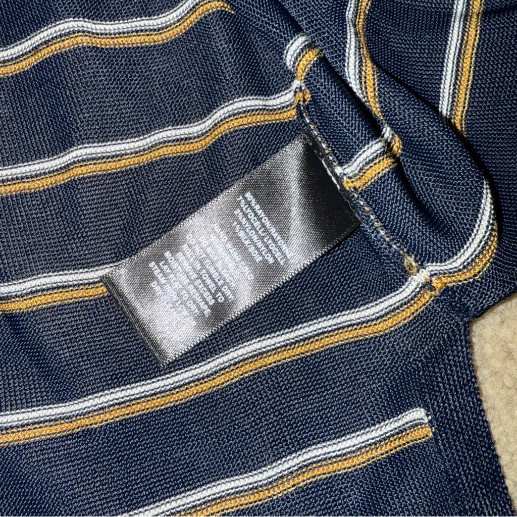 Lafayette 148 Silk Blend Long Sleeve Navy Blue Striped Mid‎ Length Cardigan Sz L Size L - Image 10