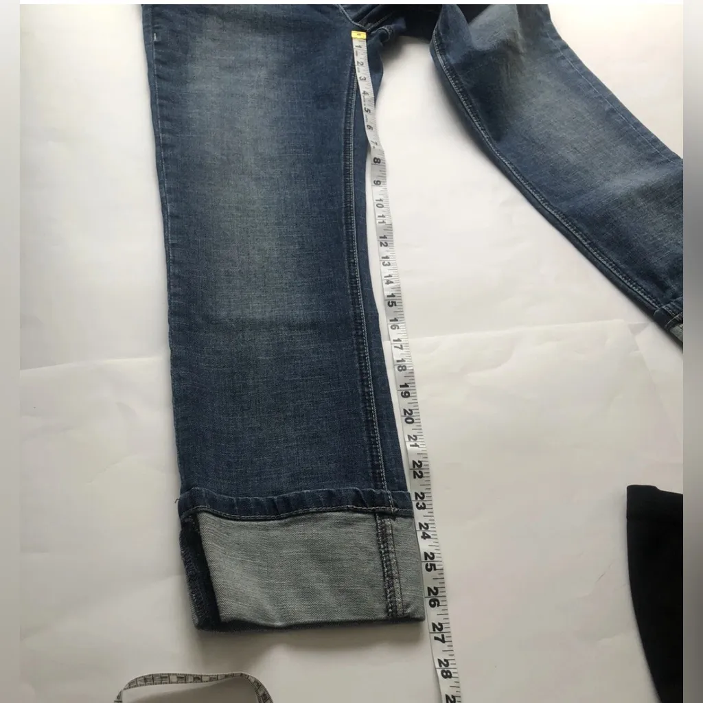 DKNY Jeans Womens 9 Cropped Straight Leg Cuffed Jeans - Image 4