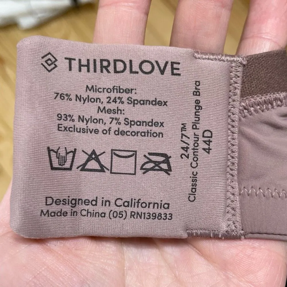 New ThirdLove Classic Contour Plunge Bra 44D  Push Up Underwire Adjustable Strap - Image 4