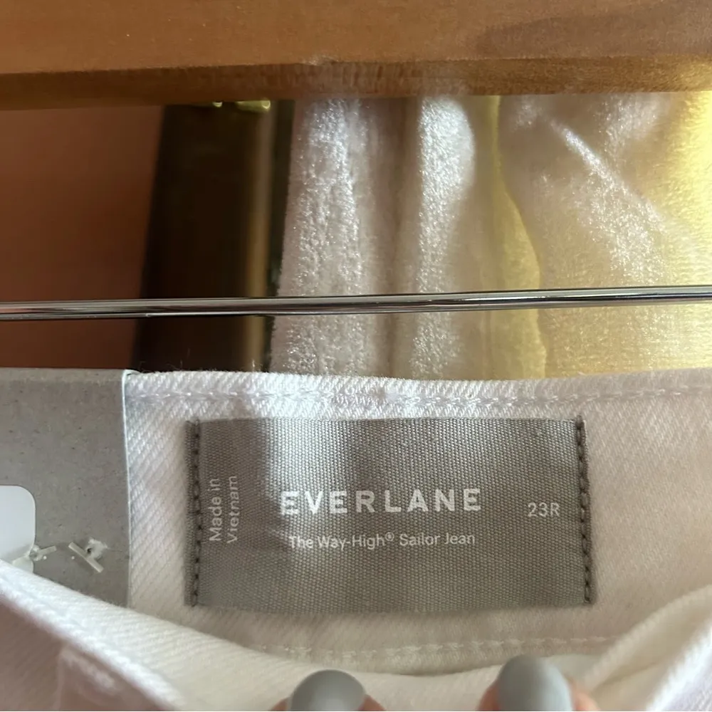 Everlane The Way High‎ Sailor Jean in Bright White Wide Leg Denim NEW Size 23R - Image 4