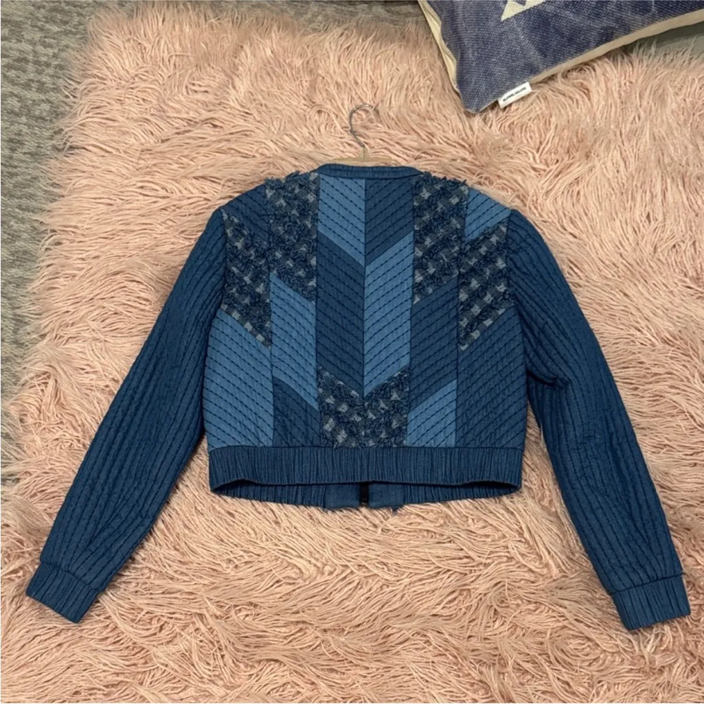 Rebecca Taylor Navy Quilted Blazer - Image 12