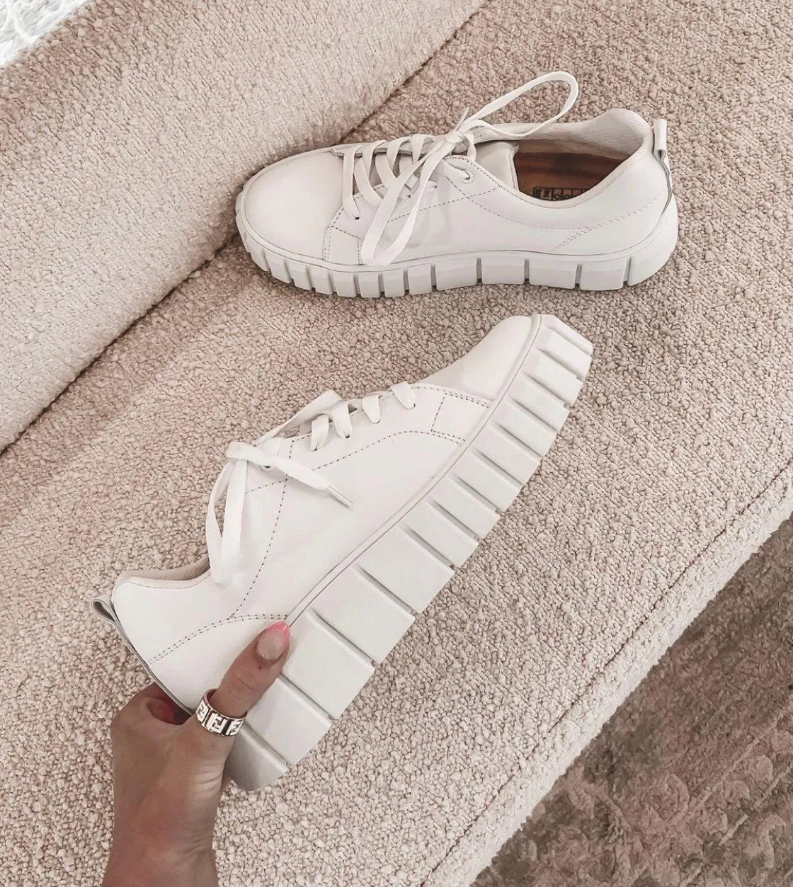 Platform Sneakers White Size 9 - Image 2