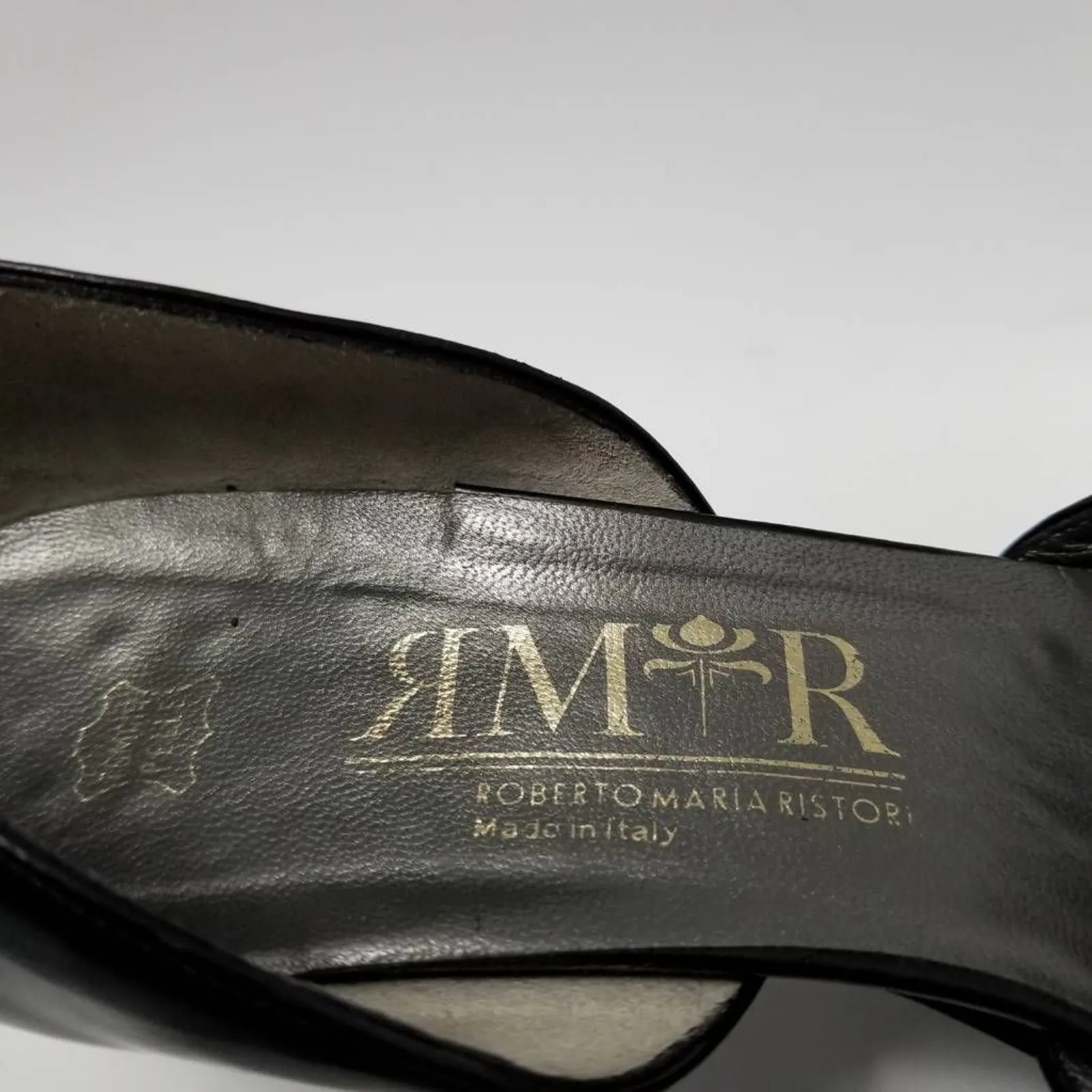 Roberto Maria Ristori Womens Dorsay Heel Shoes Black Slip On Italy EUR 40 US 9.5 - Image 9