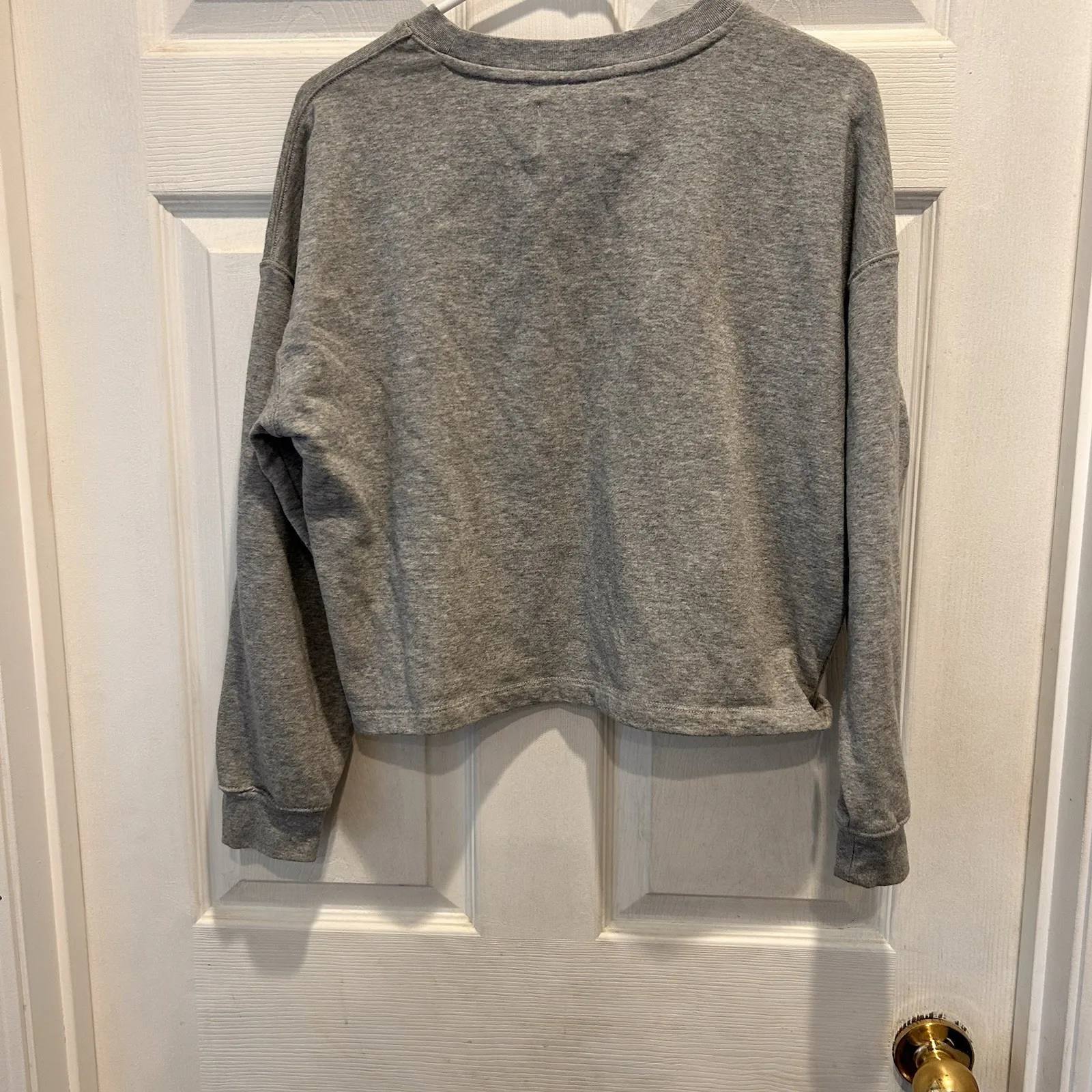 Calvin Klein Jeans Gray Crewneck Sweatshirt Cropped Logo Women's S Athleisure - Image 5