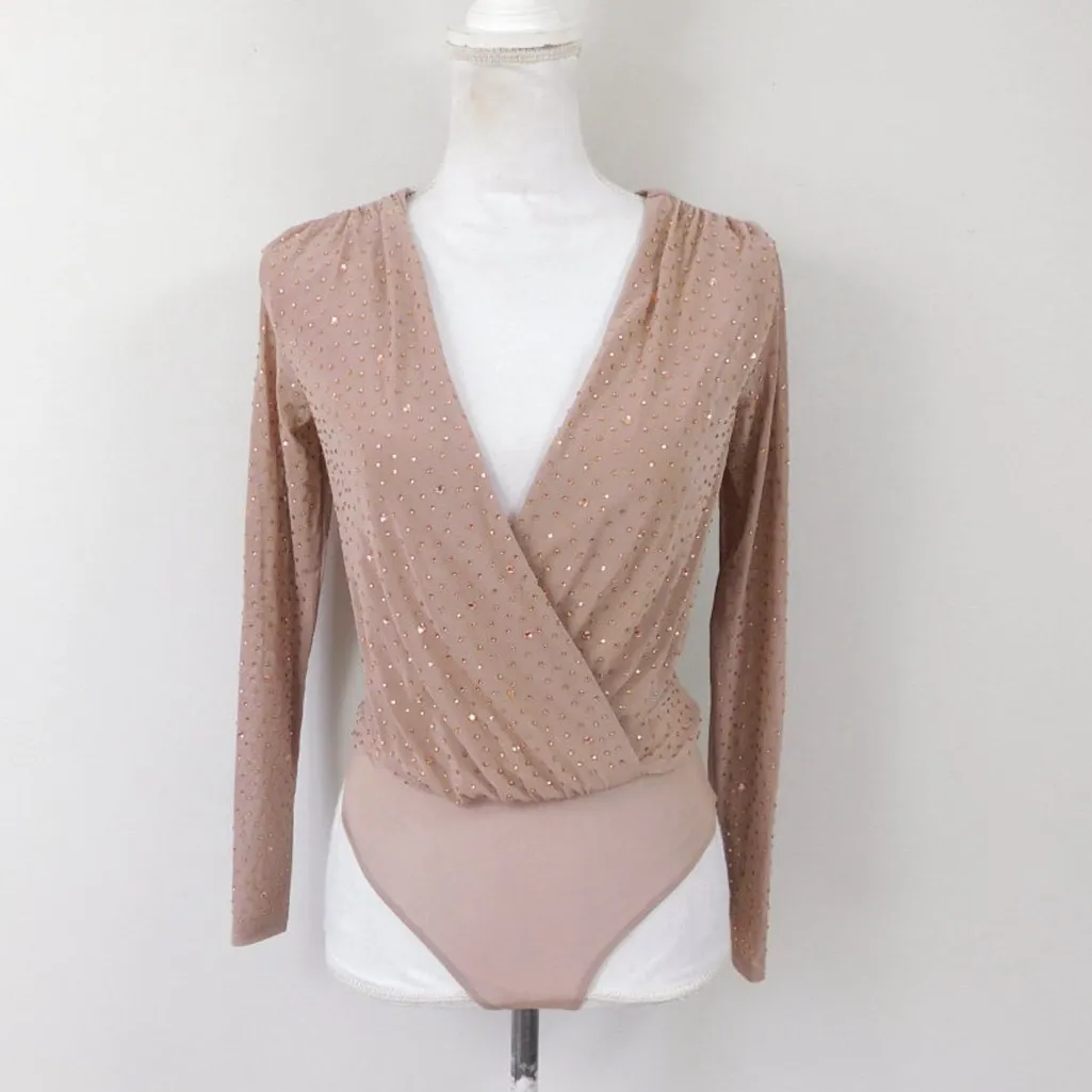Rhinestone bodysuit Windsor Blush Long Sleeve top - Image 2