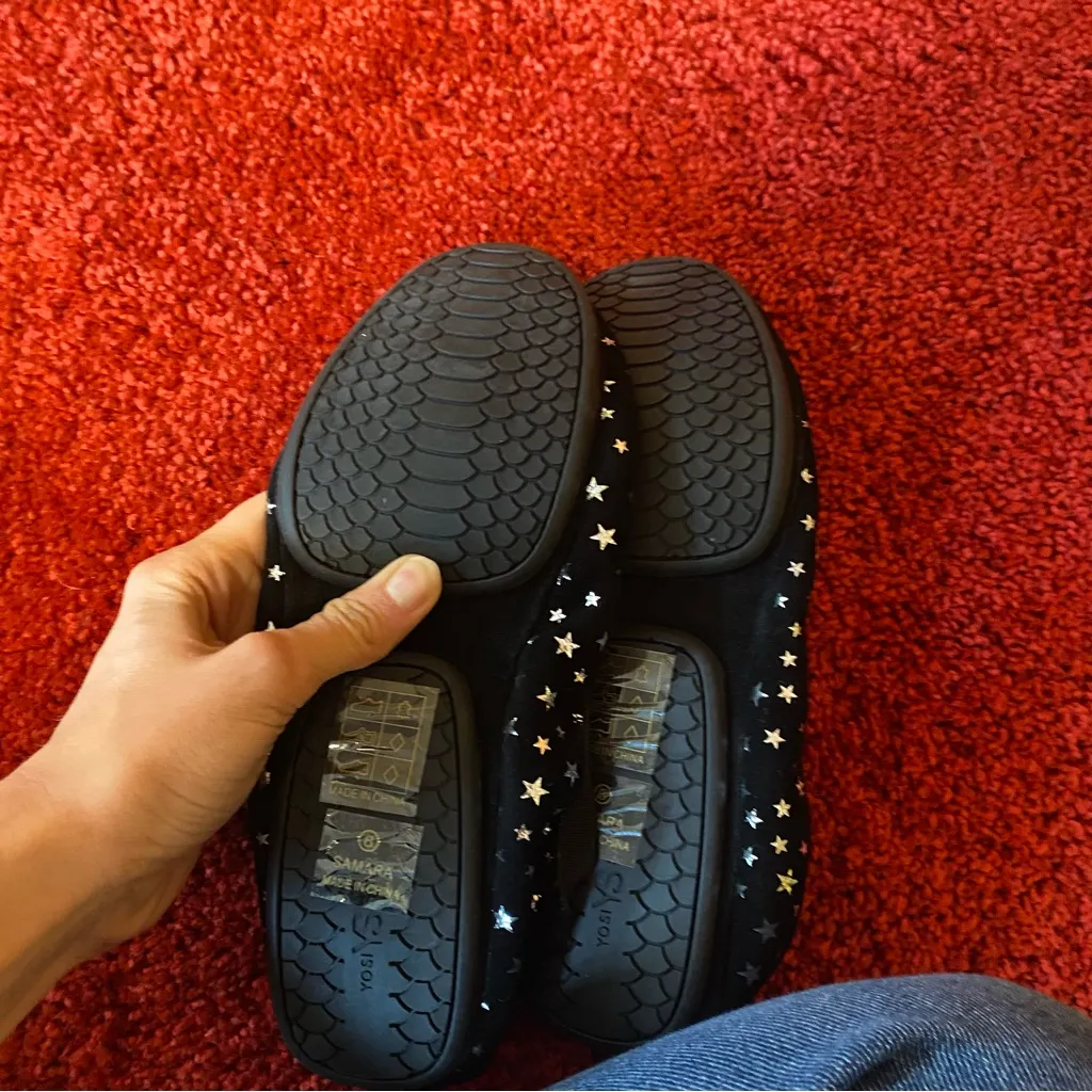 YS Yosi Samra Black Star Metallic Print Foldable Ballet Flats Size 8 - Image 7