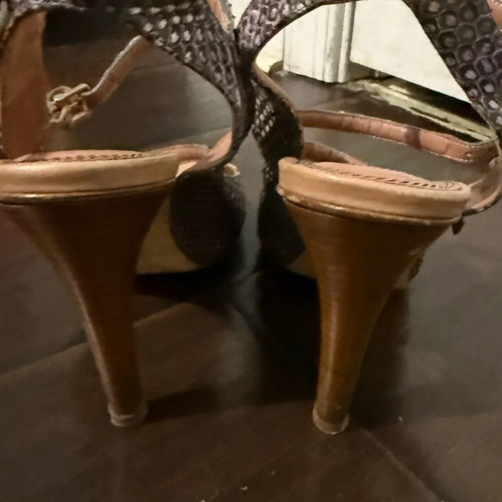 Derek Lam Snake Skin Leather‎ Strappy Ombre Heels Size 8 - Image 8