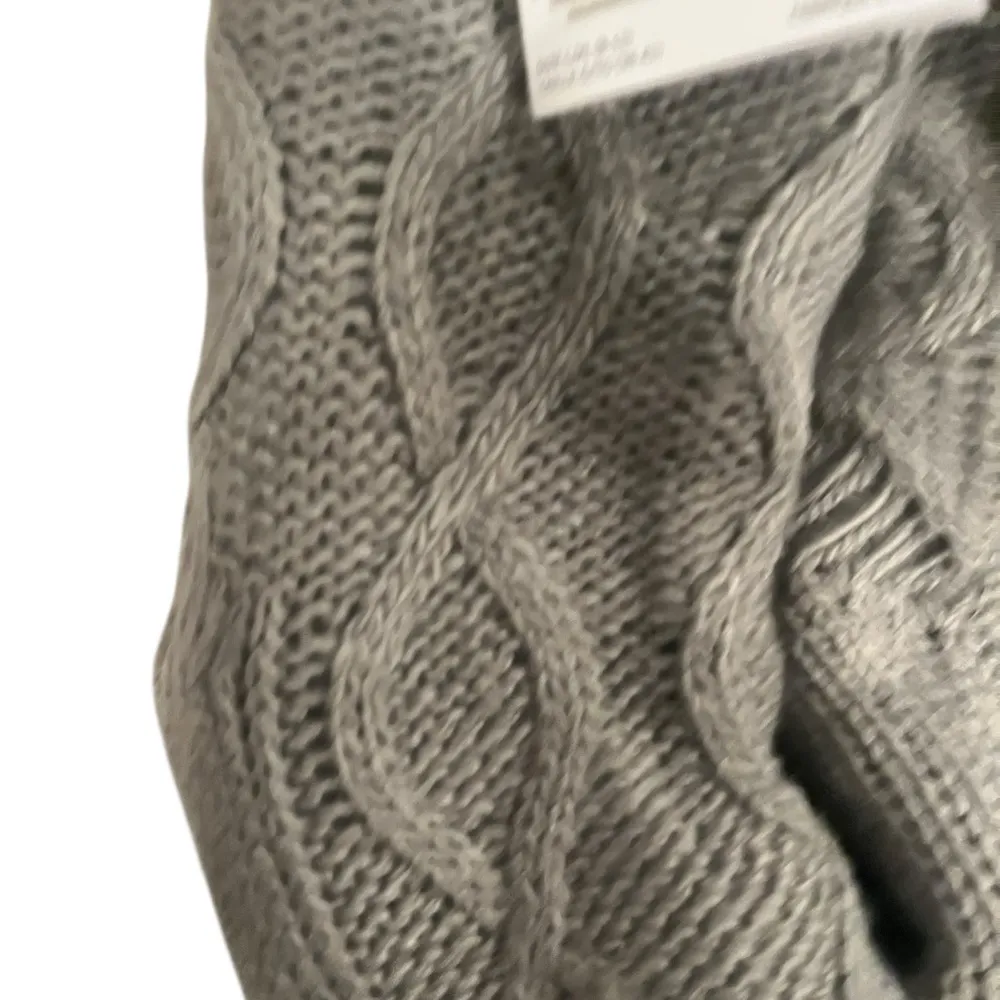 NWT MUK LUKS Women's Pom Cabin Dark Grey Cable Knit Sweater Socks L/XL (8 - Image 4