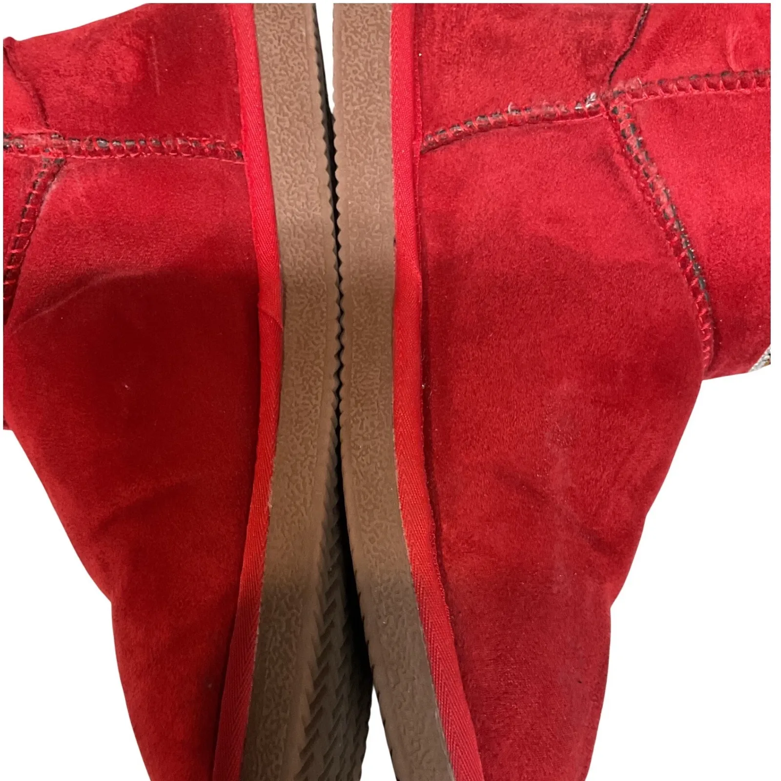 Cuce San Francisco 49ers Womens Team Embroidered Red Slip On Ribbon Boots Size 8 - Image 10