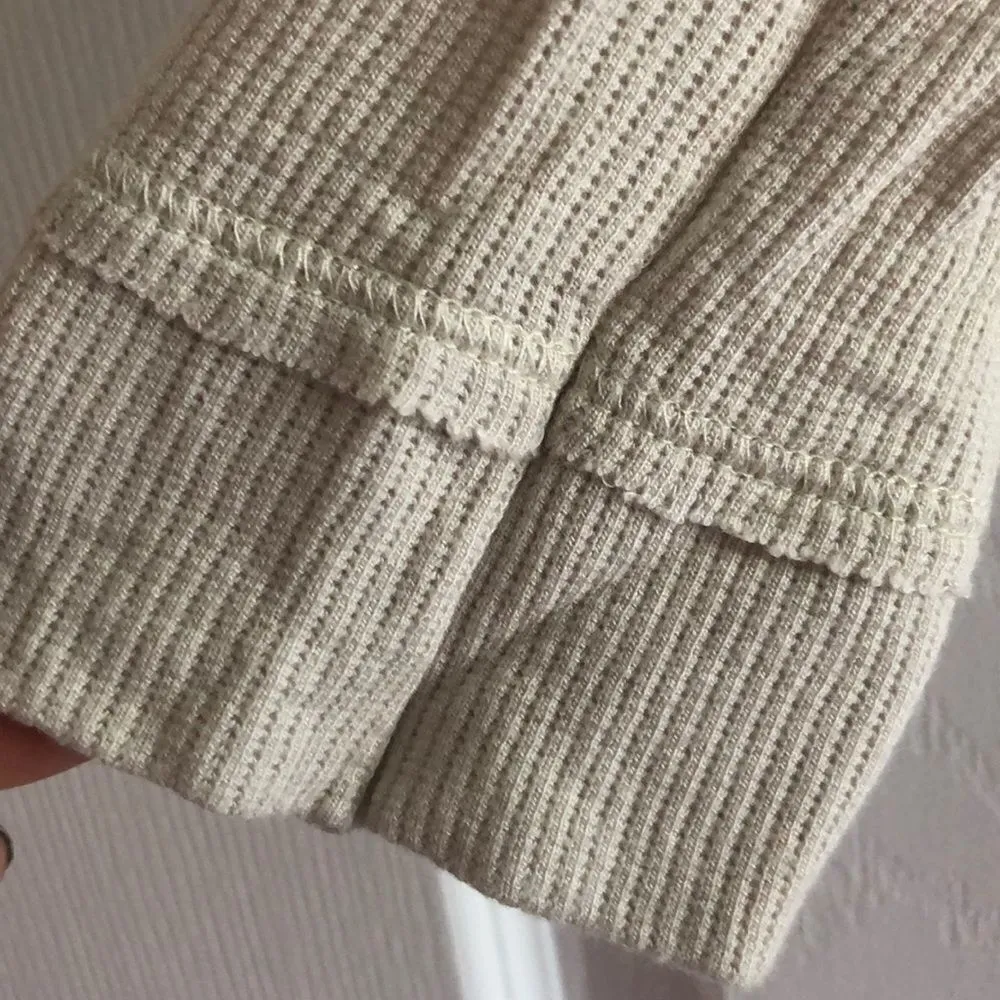 Chaser Oatmeel Colored Waffle Long Sleeve Shirt - Image 5