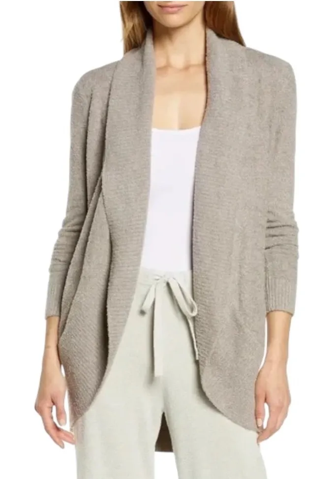 Barefoot Dreams Sweater Women Large Gray CozyChic Lite Circle Cardigan Lounge - Image 1