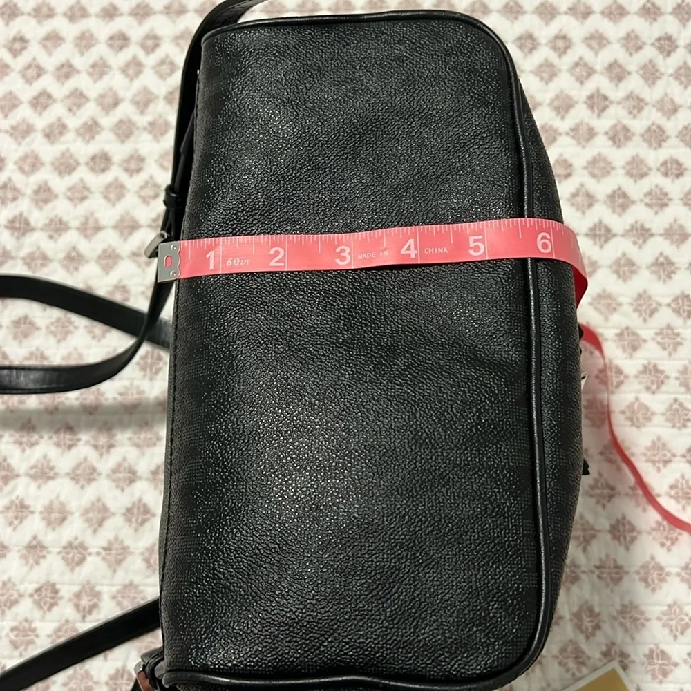 Michael Kors Rhea Medium Signature Backpack Handbag Black with Silver Hardware - Image 14