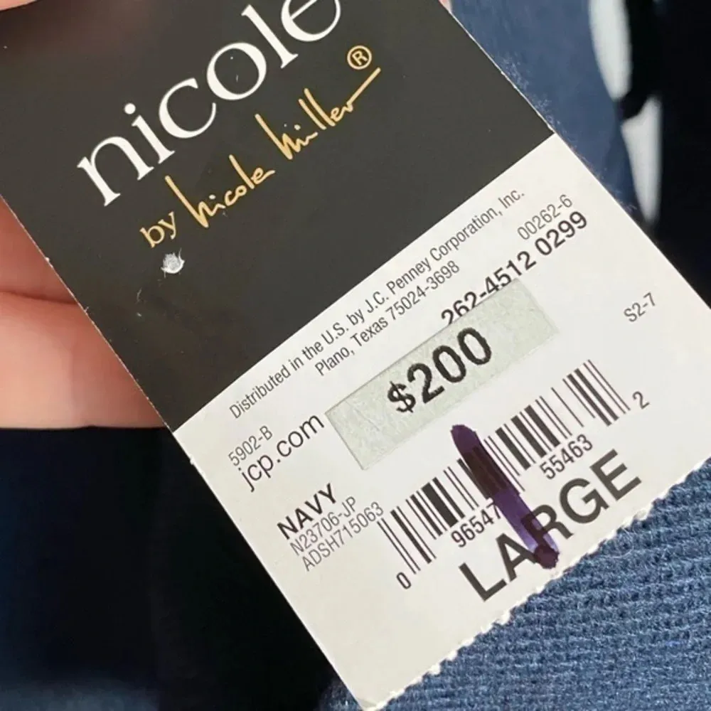 Nicole Miller • NWT Navy Collared Pea Coat Blue Size L - Image 4