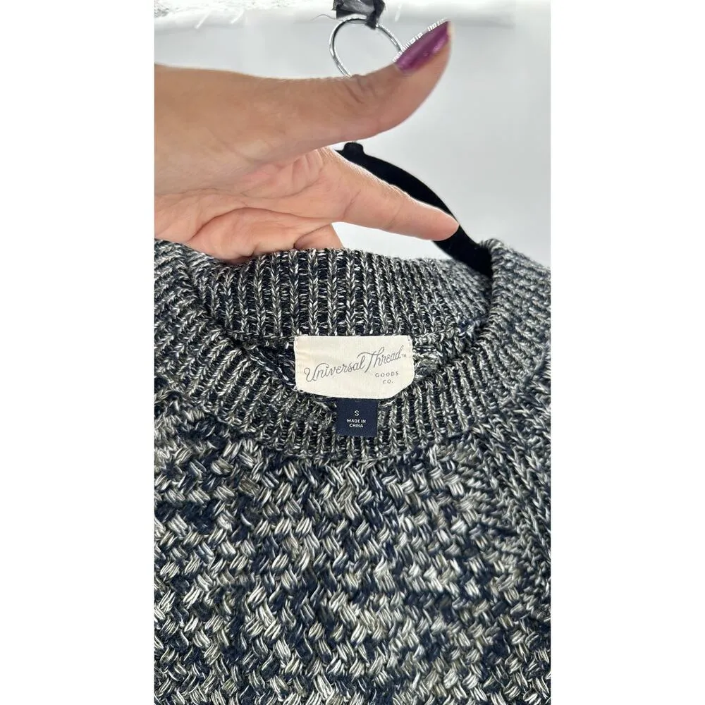 UNIVERSAL THREAD crewneck Sweater Raglan Chunky Knit blue gray cozy winter - Image 5