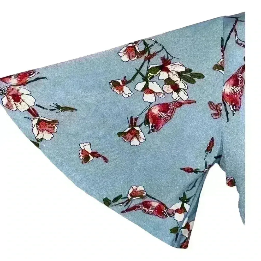 PrettyLittleThing Dusty Blue Floral Pleated Midi Dress-NWOT - Image 8