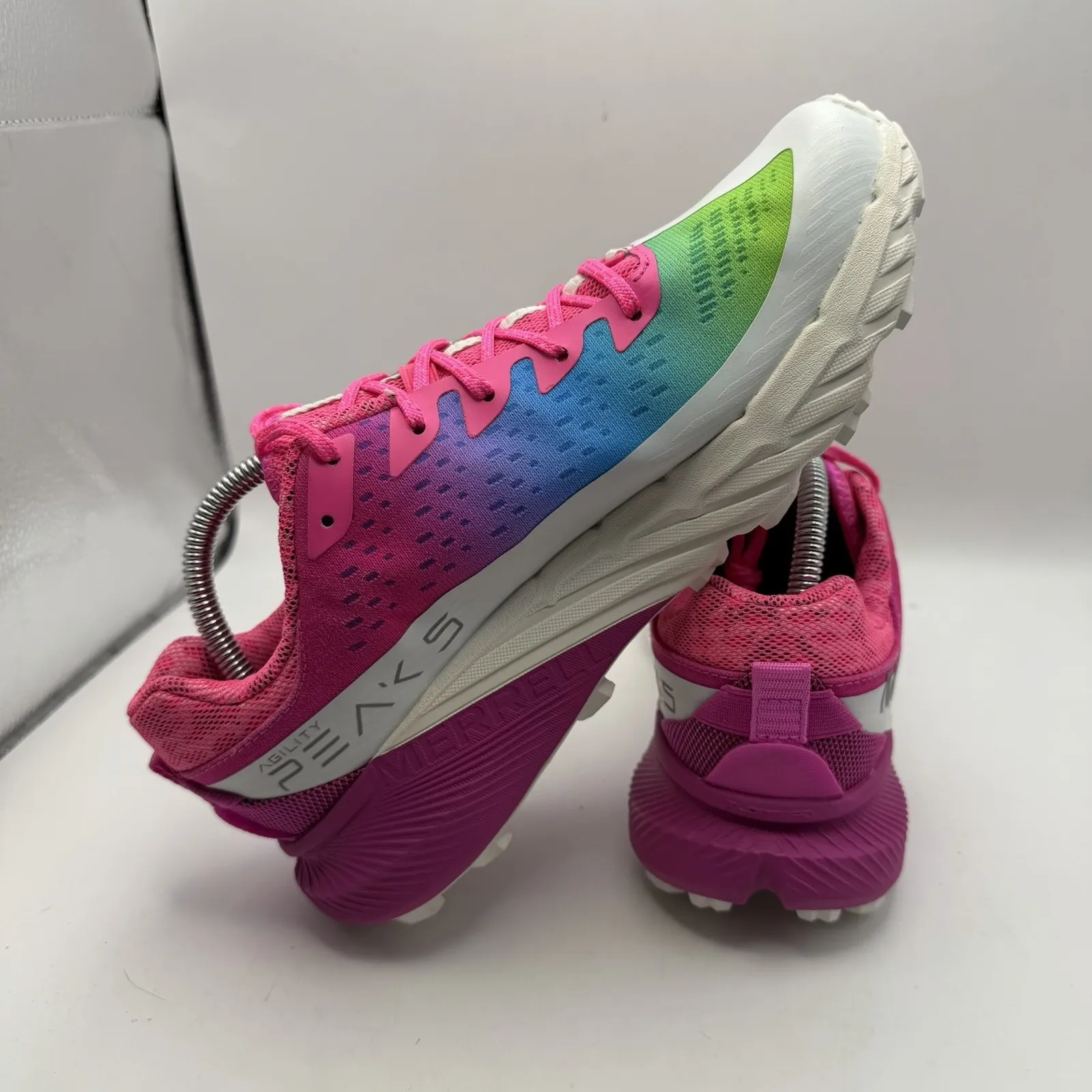 Merrell Agility Peak 5 Womens Size 8 Pink Rainbow Trail Running Shoes New - Image 5