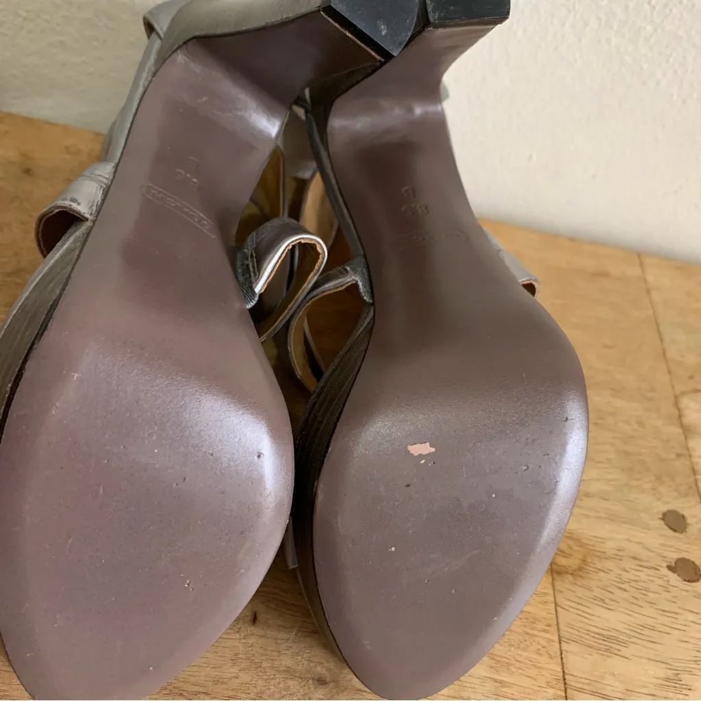 Coach  vintage silver  y2k strappy leather heels - Image 9