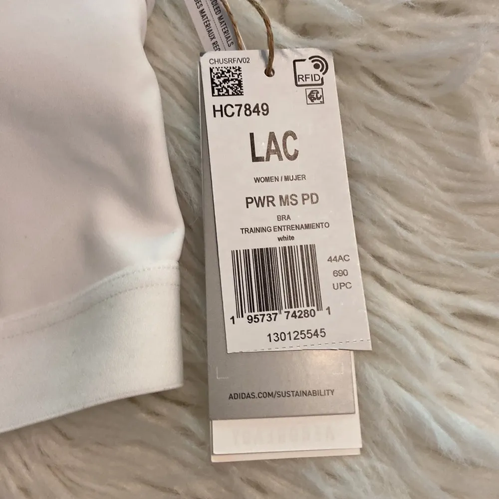 Adidas Women's White Sports Bra brand new with tag - Image 2
