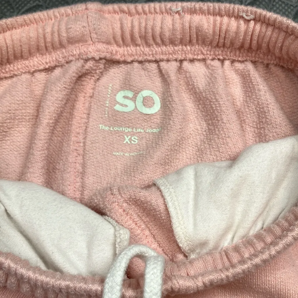 SO The Lounge Life Jogger Juniors Pink and White With Side Stripes Size XS‎ - Image 3