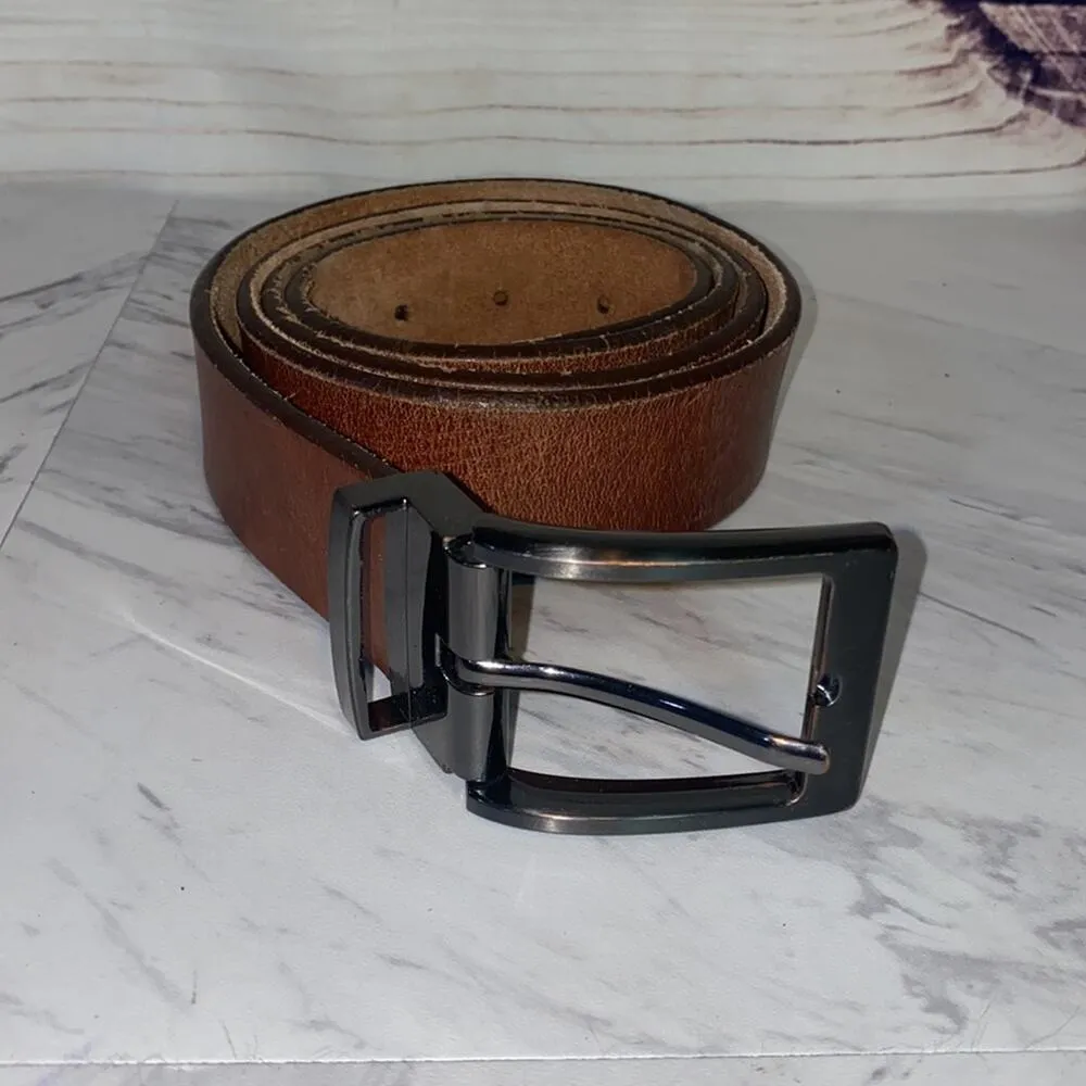 Men's Brown Leather Belt Size 44 - Image 2