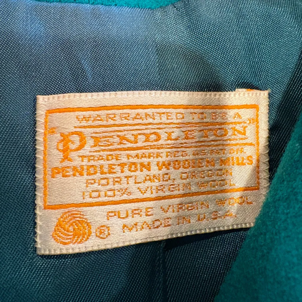 Pendleton wool skirt suit Teal Vintage women’s size 8 - Image 12