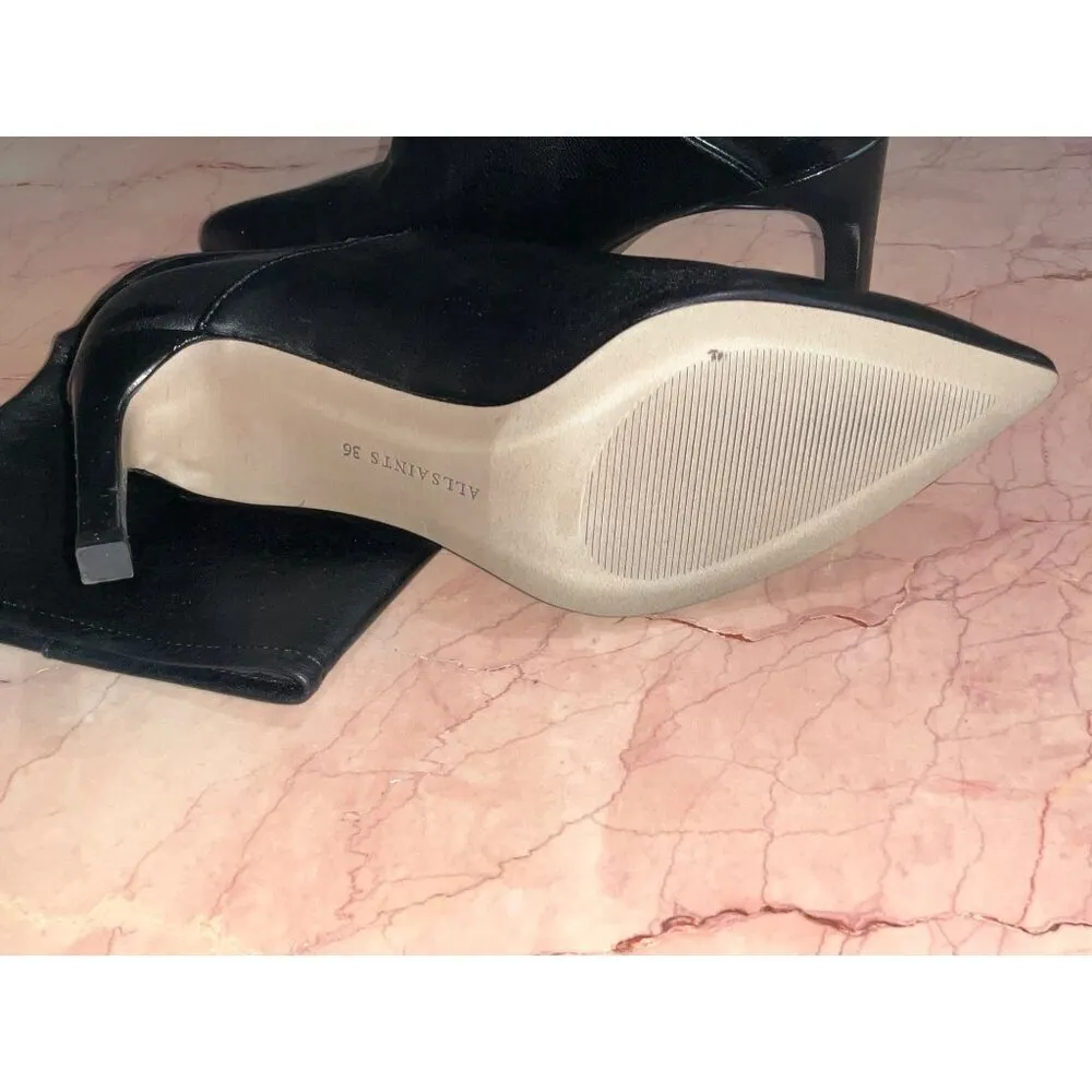 Allsaints Orlana Pointed Toe High Heel Slouch Boots in Black 6 with Box Womens - Image 12