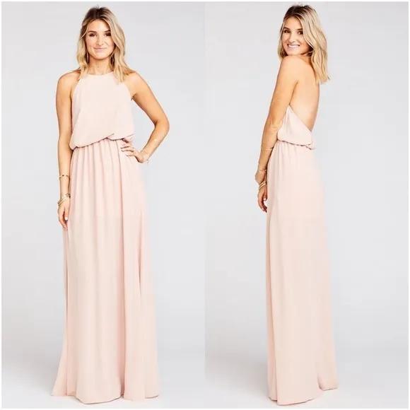 SHOW ME YOUR MUMU Heather Halter Dress In Dusty Blush Crisp - Image 2